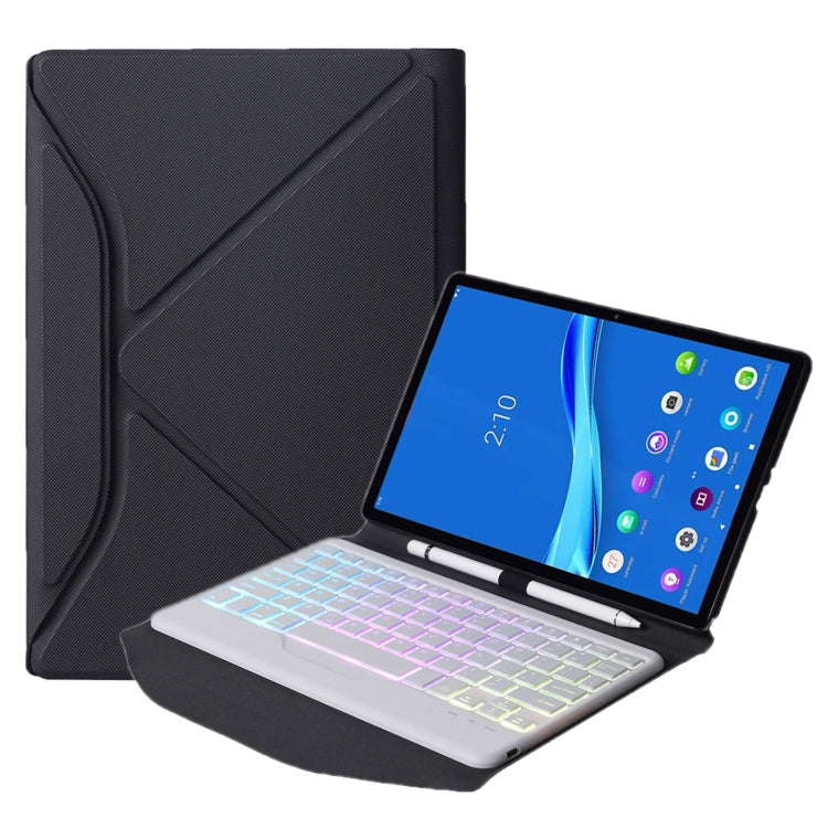 BM10S Backlight Edition Diamond Texture Detachable Bluetooth Keyboard Leather Case with Pen Slot & Triangular Back Support, For Lenovo Smart Tab M10 HPD Plus TB-X606F 10.3 inch, For Lenovo Pad Plus 11 inch TB-J607F / Tab P11 11 inch TB-J606F...
