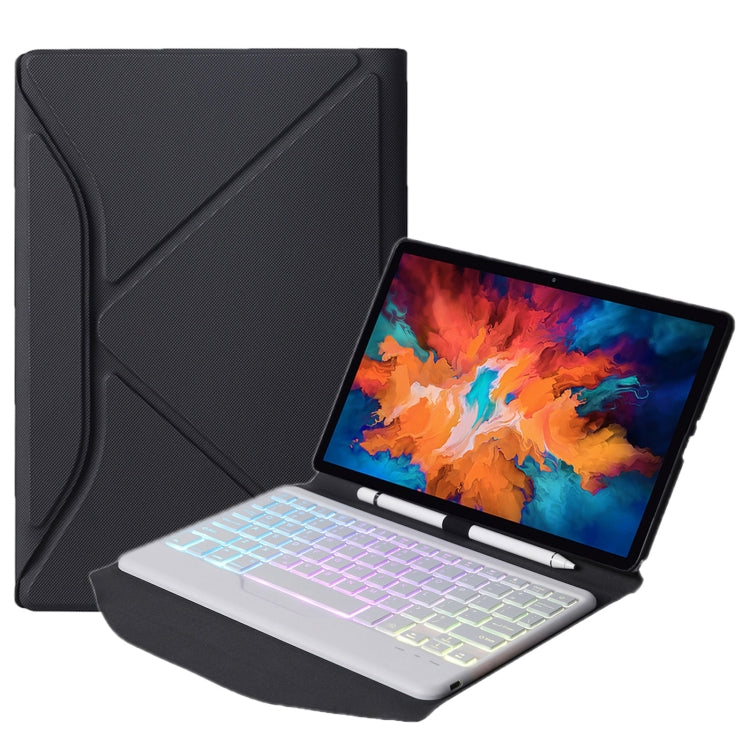 BM10S Backlight Edition Diamond Texture Detachable Bluetooth Keyboard Leather Case with Pen Slot & Triangular Back Support, For Lenovo Smart Tab M10 HPD Plus TB-X606F 10.3 inch, For Lenovo Pad Plus 11 inch TB-J607F / Tab P11 11 inch TB-J606F...