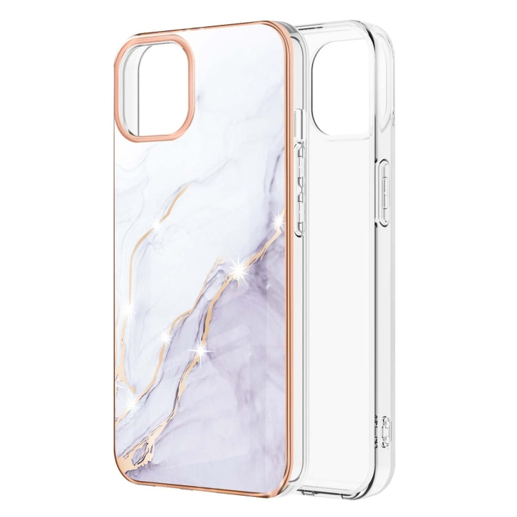 Electroplating Marble Pattern Dual-side IMD TPU Shockproof Case, For iPhone 13 mini, For iPhone 13, For iPhone 13 Pro, For iPhone 13 Pro Max