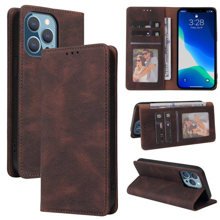 Simple Suction Closure Horizontal Flip Leather Case with Holder & Card Slot & Wallet, For iPhone 13 Pro Max, For iPhone 13 Pro, For iPhone 13, For iPhone 13 mini, For iPhone 12 Pro Max, For iPhone 12 / 12 Pro