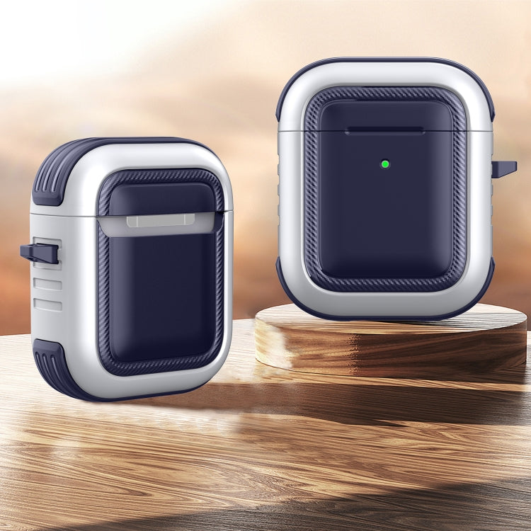 Wireless Earphones Shockproof TPU + PC Protective Case with Carabiner, For AirPods 1 / 2