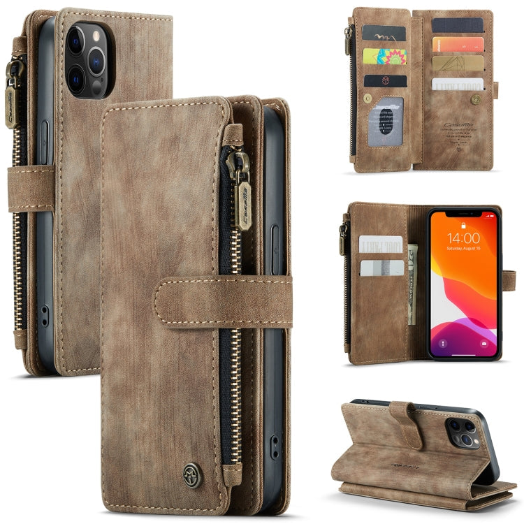 CaseMe-C30 PU + TPU Multifunctional Horizontal Flip Leather Case with Holder & Card Slot & Wallet & Zipper Pocket, For iPhone 12 / 12 Pro, For iPhone 12 Pro Max, For iPhone XS / X, For iPhone XR, For iPhone XS Max