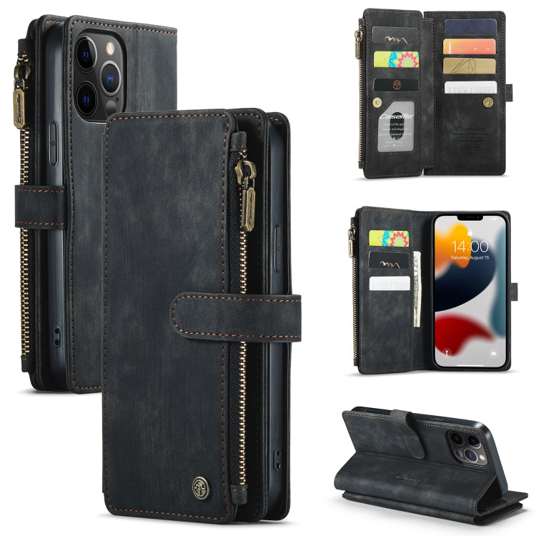 CaseMe-C30 PU + TPU Multifunctional Horizontal Flip Leather Case with Holder & Card Slot & Wallet & Zipper Pocket, For iPhone 12 / 12 Pro, For iPhone 12 Pro Max, For iPhone XS / X, For iPhone XR, For iPhone XS Max