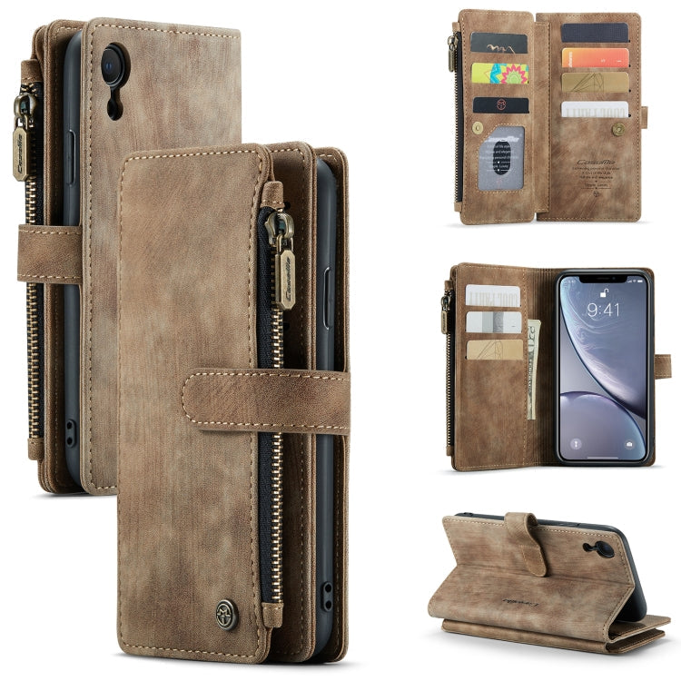 CaseMe-C30 PU + TPU Multifunctional Horizontal Flip Leather Case with Holder & Card Slot & Wallet & Zipper Pocket, For iPhone 12 / 12 Pro, For iPhone 12 Pro Max, For iPhone XS / X, For iPhone XR, For iPhone XS Max