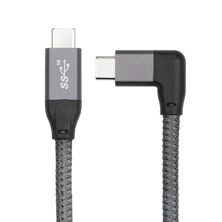 100W USB-C / Type-C Elbow to USB-C / Type-C Male Full-function Data Cable with E-mark, 0.5m, 1m, 1.5m