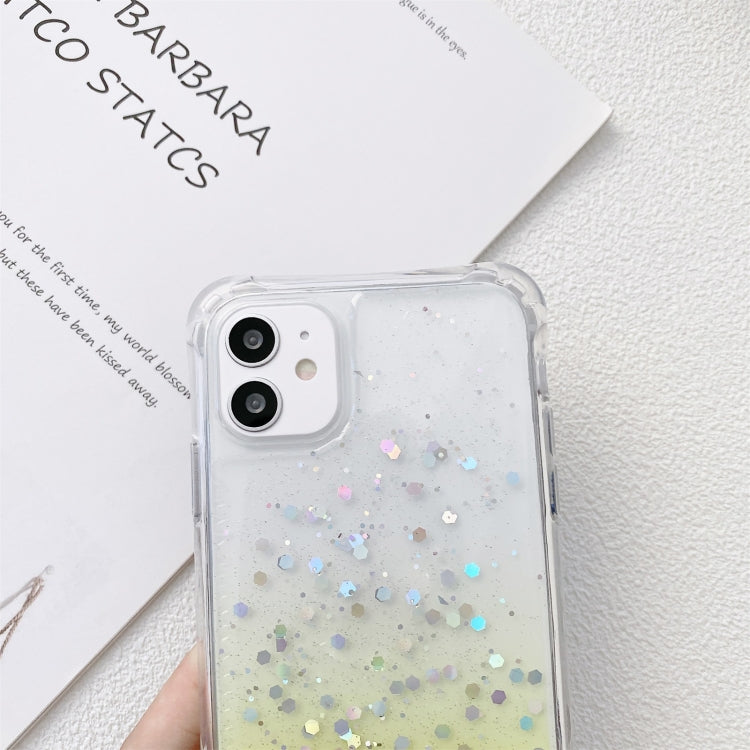 Gradient Glitter Powder Epoxy TPU Thickened Acrylic Shockproof Case with Wide Neck Lanyard, For iPhone 13 mini, For iPhone 13, For iPhone 13 Pro, For iPhone 13 Pro Max, For iPhone 12 mini, For iPhone 12 / 12 Pro, For iPhone 12 Pro Max