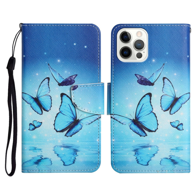Painted Pattern Horizontal Flip Leather Case with Holder & Card Slot & Wallet, For iPhone 12 / 12 Pro