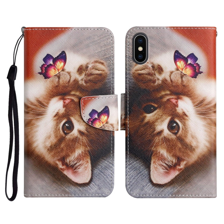 Painted Pattern Horizontal Flip Leather Case with Holder & Card Slot & Wallet, For iPhone X / XS