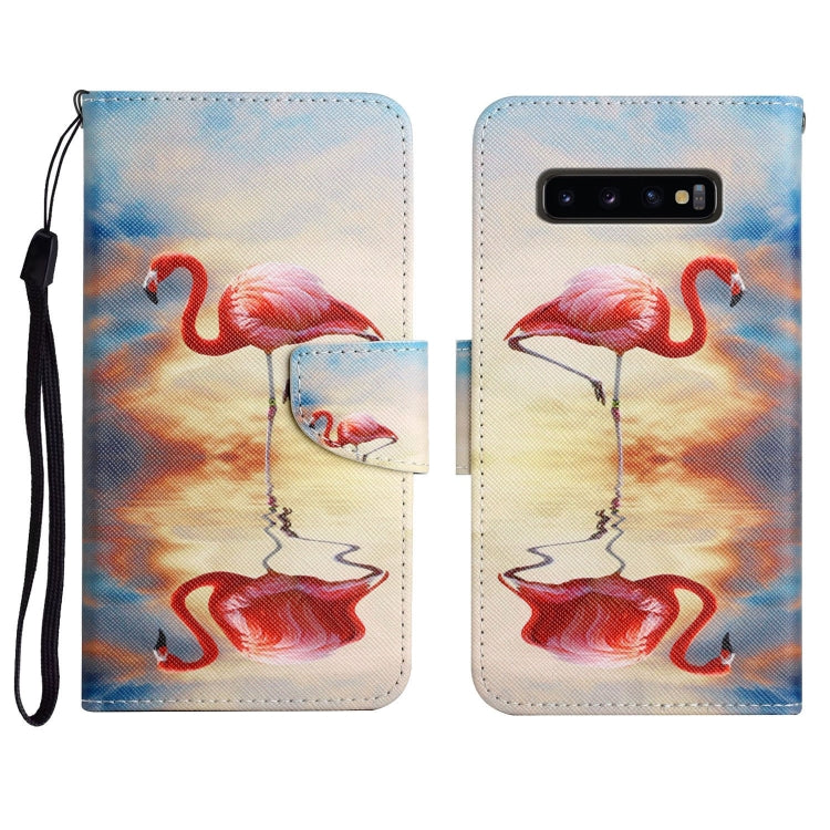 Painted Pattern Horizontal Flip Leather Case with Holder & Card Slot & Wallet, For Samsung Galaxy S10+