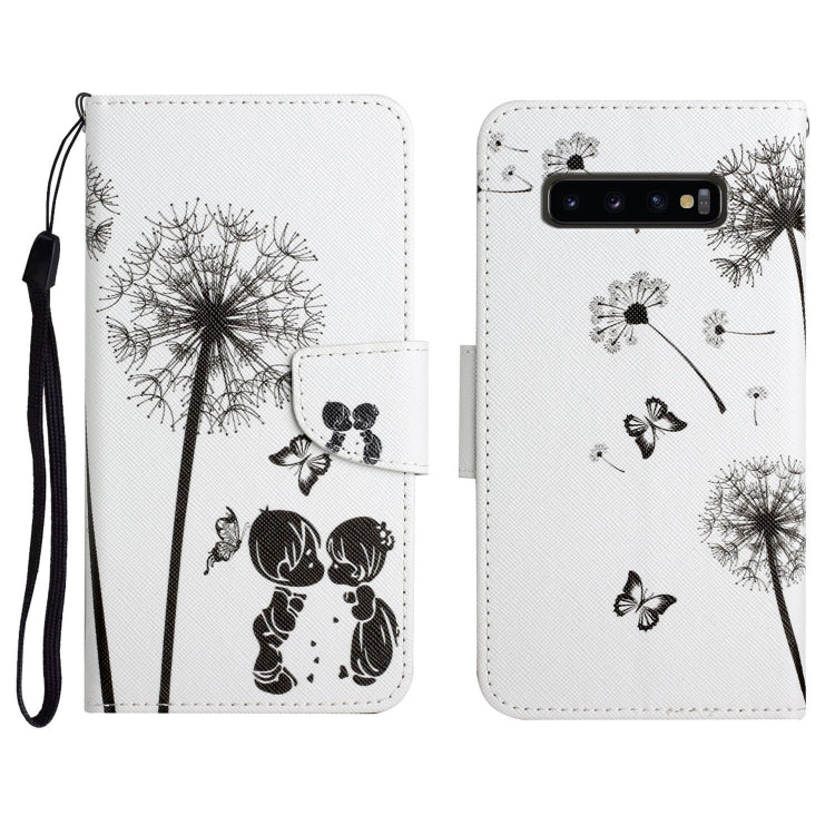 Painted Pattern Horizontal Flip Leather Case with Holder & Card Slot & Wallet, For Samsung Galaxy S10+