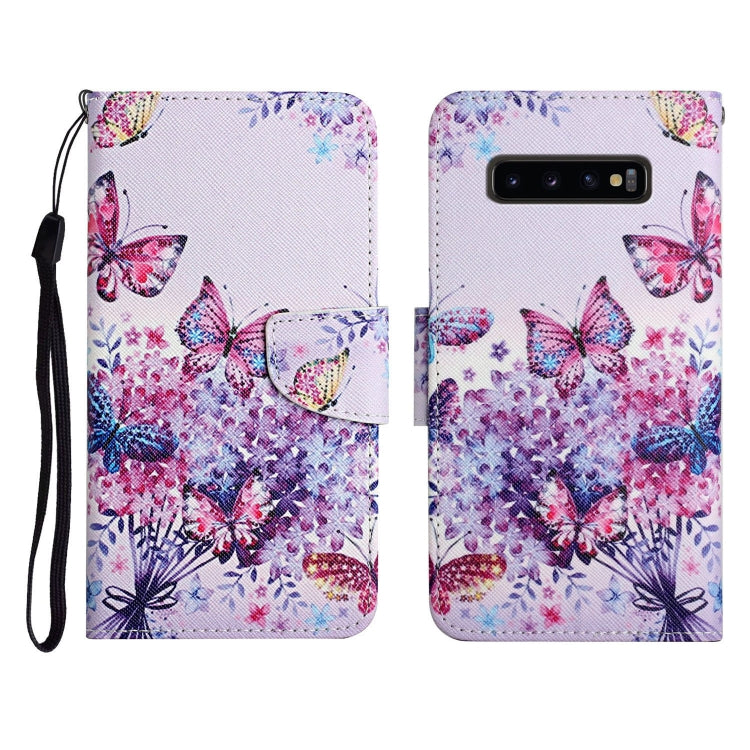 Painted Pattern Horizontal Flip Leather Case with Holder & Card Slot & Wallet, For Samsung Galaxy S10+