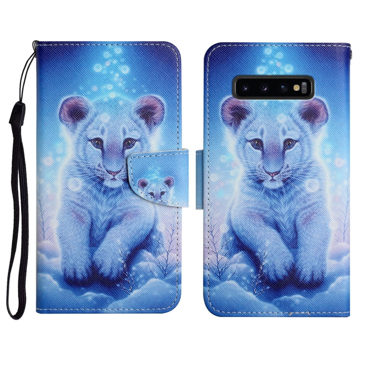 Painted Pattern Horizontal Flip Leather Case with Holder & Card Slot & Wallet, For Samsung Galaxy S10+