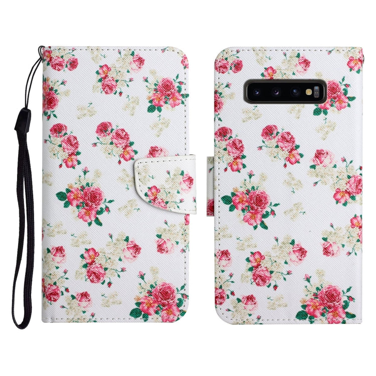 Painted Pattern Horizontal Flip Leather Case with Holder & Card Slot & Wallet, For Samsung Galaxy S10+