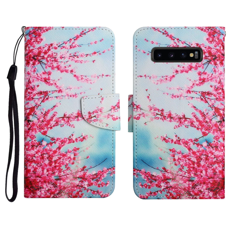 Painted Pattern Horizontal Flip Leather Case with Holder & Card Slot & Wallet, For Samsung Galaxy S10+