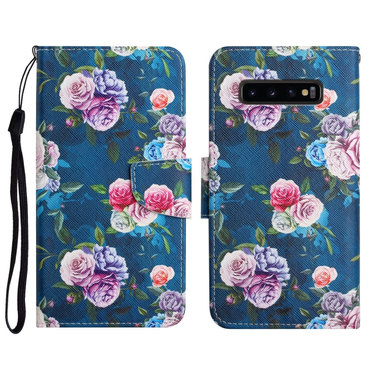 Painted Pattern Horizontal Flip Leather Case with Holder & Card Slot & Wallet, For Samsung Galaxy S10+
