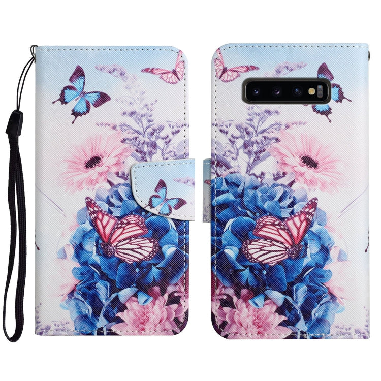 Painted Pattern Horizontal Flip Leather Case with Holder & Card Slot & Wallet, For Samsung Galaxy S10+