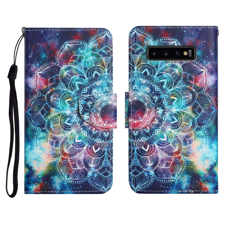 Painted Pattern Horizontal Flip Leather Case with Holder & Card Slot & Wallet, For Samsung Galaxy S10+