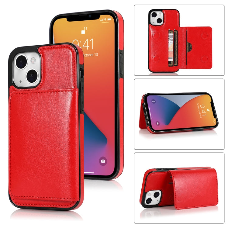 Shockproof PU + TPU Protective Case with Card Slots & Holder, For iPhone 13 mini, For iPhone 13, For iPhone 13 Pro, For iPhone 13 Pro Max