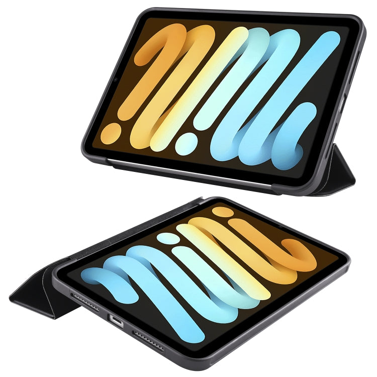 Honeycomb TPU Leather Tablet Case with 3-Folding Holder, For iPad mini 6 / mini 2024