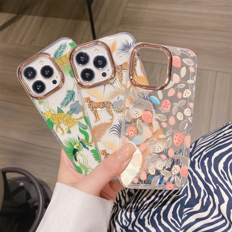 Glitter Powder Electroplating Flower Shockproof Phone Case, For iPhone 11 Pro, For iPhone 11 Pro Max