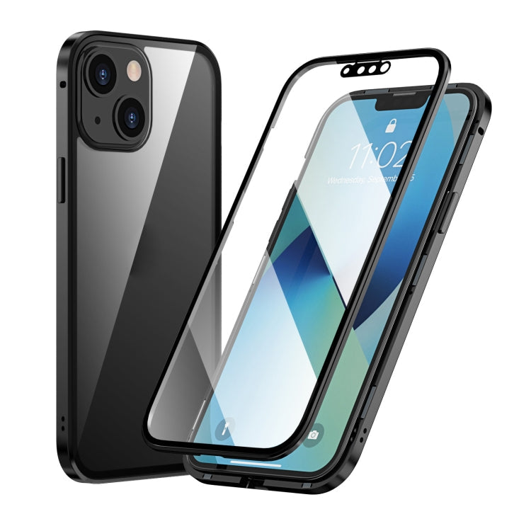 HD Magnetic Metal Frame Double-sided Tempered Glass Phone Case, For iPhone 13, For iPhone 13 Pro, For iPhone 13 Pro Max, For iPhone 13 mini