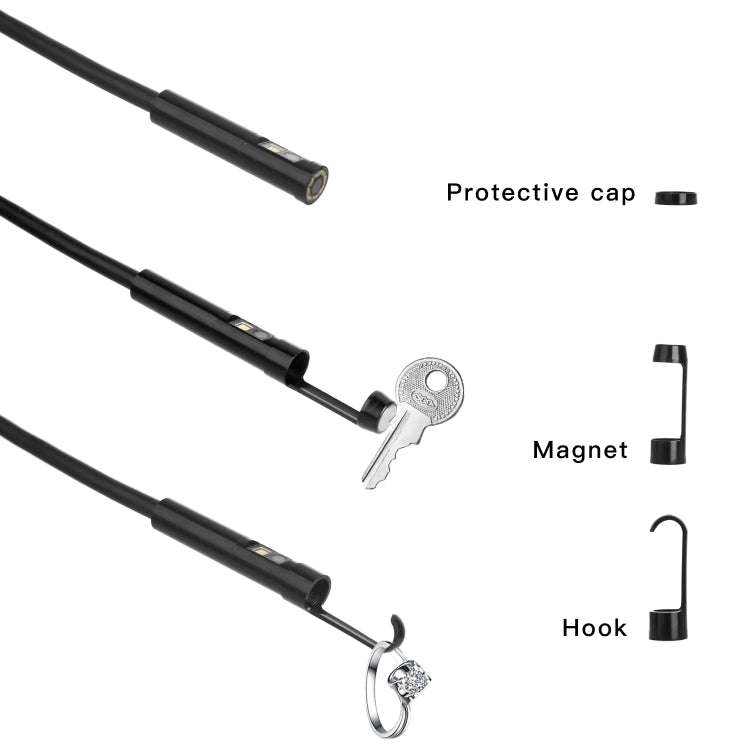AN100 3 in 1 IP68 Waterproof USB-C / Type-C + Micro USB + USB Dual Cameras Industrial Didital Endoscope with 9 LEDs, Support Android System, Lens Diameter: 8mm, 1m Soft Cable, 2m Soft Cable, 3.5m Soft Cable, 5m Soft Cable, 10m Soft Cable, 1m Hard Cable...