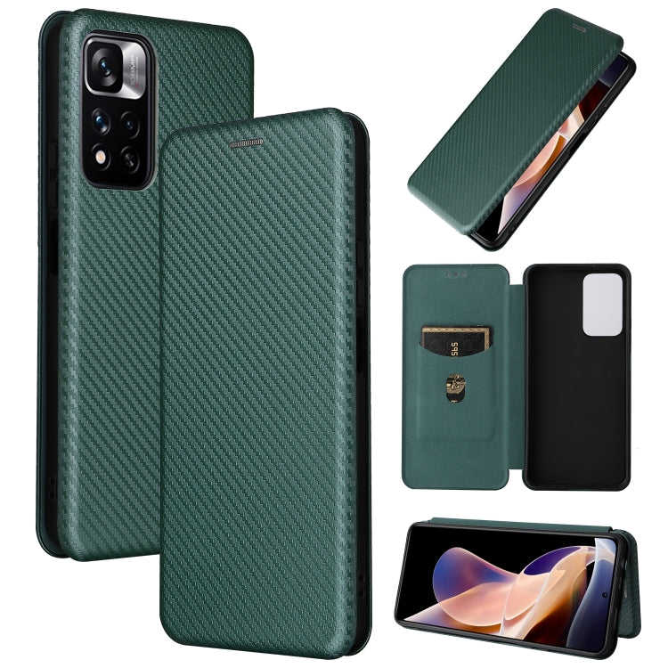 Carbon Fiber Texture Magnetic Horizontal Flip PU Phone Case, For Xiaomi Redmi Note 11 Pro / Note 11 Pro+, For ZTE Blade V30