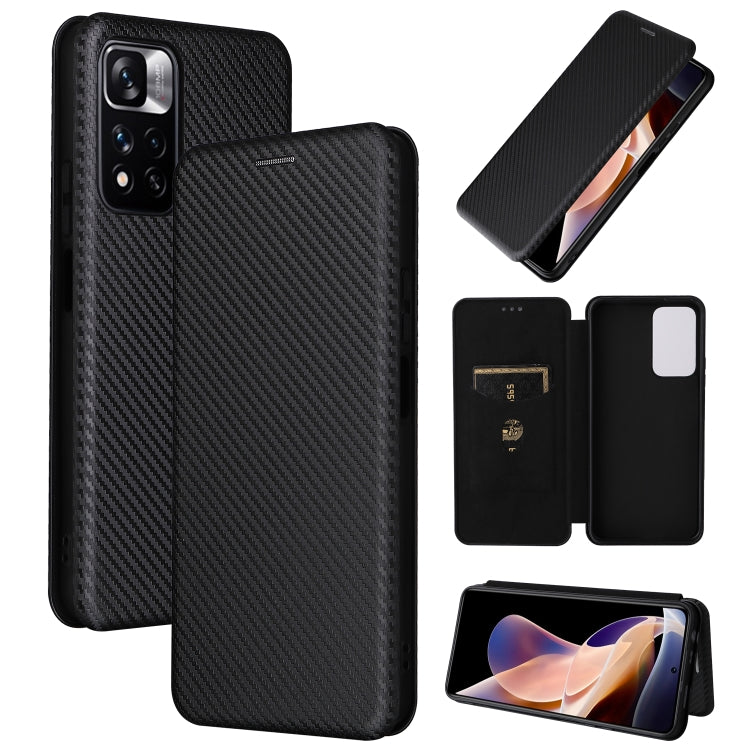 Carbon Fiber Texture Magnetic Horizontal Flip PU Phone Case, For Xiaomi Redmi Note 11 Pro / Note 11 Pro+, For ZTE Blade V30