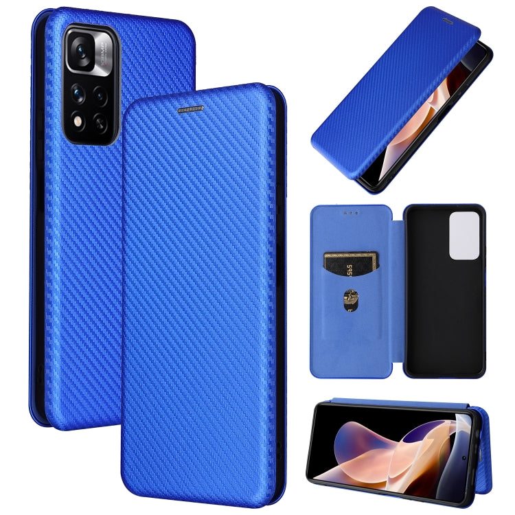 Carbon Fiber Texture Magnetic Horizontal Flip PU Phone Case, For Xiaomi Redmi Note 11 Pro / Note 11 Pro+, For ZTE Blade V30