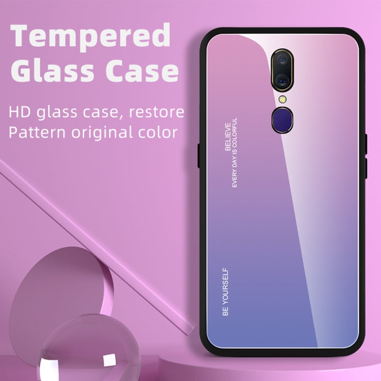 Gradient Color Glass Case, For OPPO F11 / A9, For OPPO A57 / A39, For OPPO Reno Z