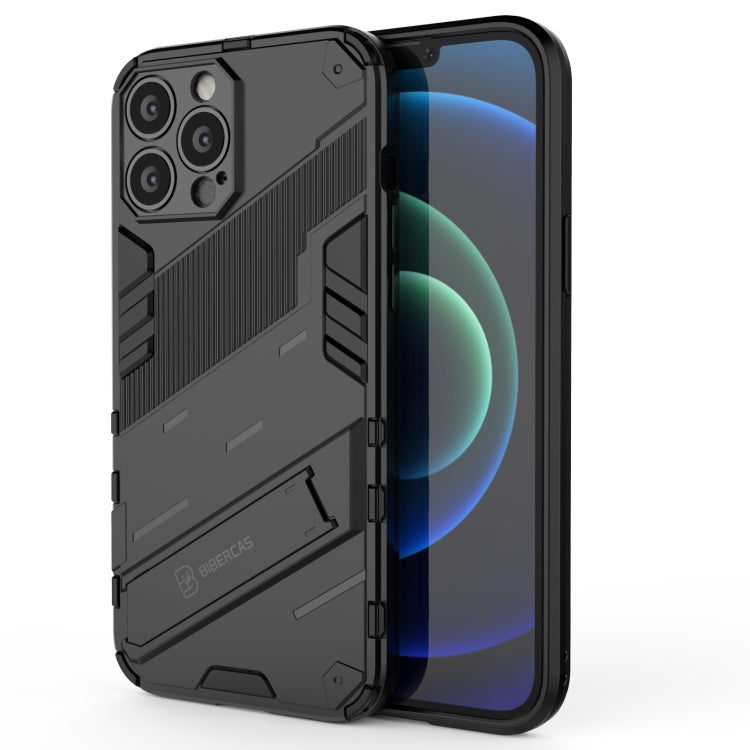Punk Armor 2 in 1 PC + TPU Phone Case with Invisible Holder, For iPhone 13 mini, For iPhone 13, For iPhone 13 Pro
