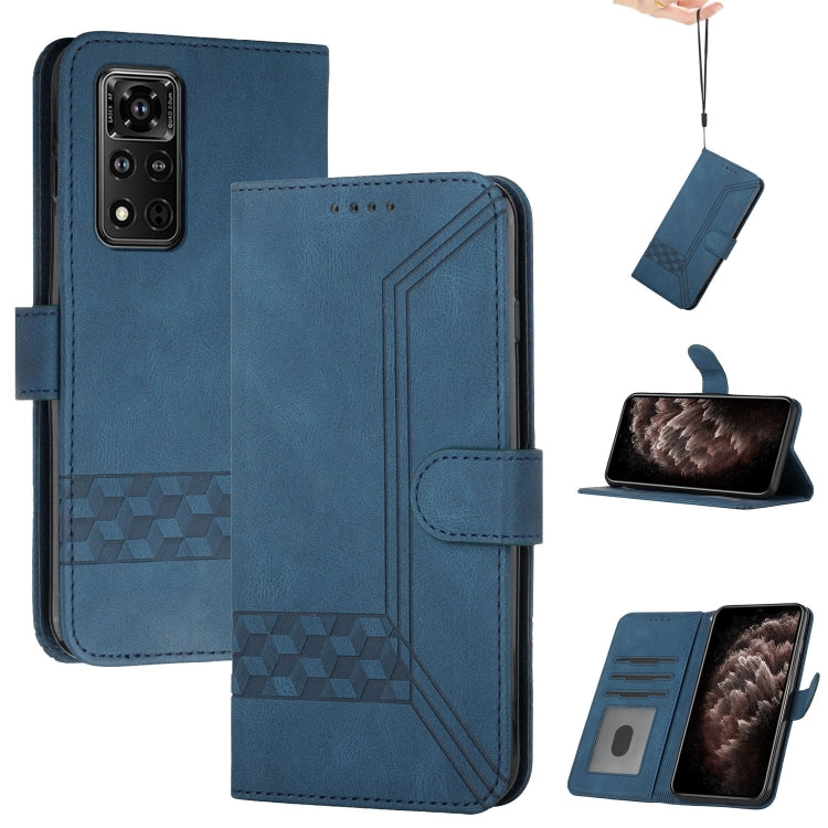 Cubic Skin Feel Flip Leather Phone Case, For Honor V40 5G