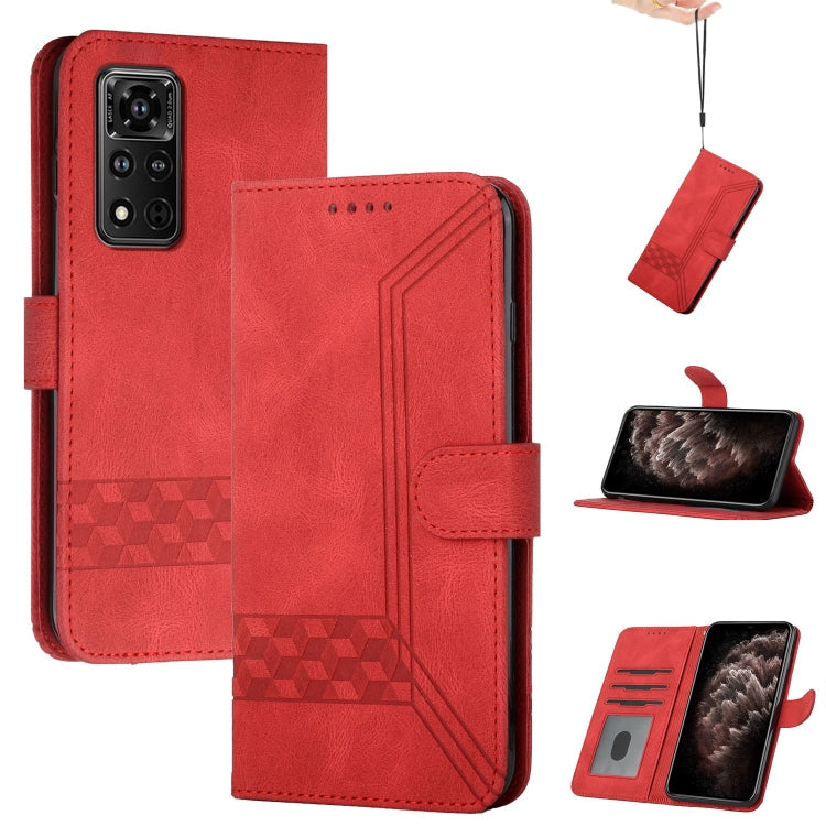 Cubic Skin Feel Flip Leather Phone Case, For Honor V40 5G
