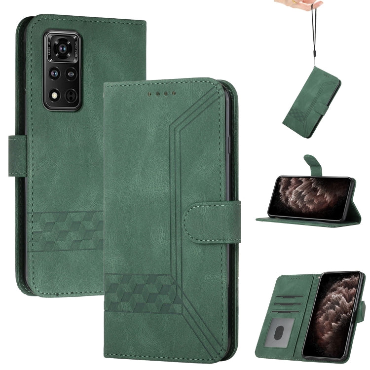 Cubic Skin Feel Flip Leather Phone Case, For Honor V40 5G