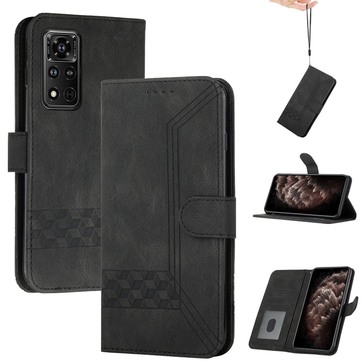 Cubic Skin Feel Flip Leather Phone Case, For Honor V40 5G