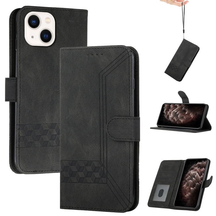 Cubic Skin Feel Flip Leather Phone Case, For iPhone 13 mini, For iPhone 13, For iPhone 13 Pro, For iPhone 13 Pro Max