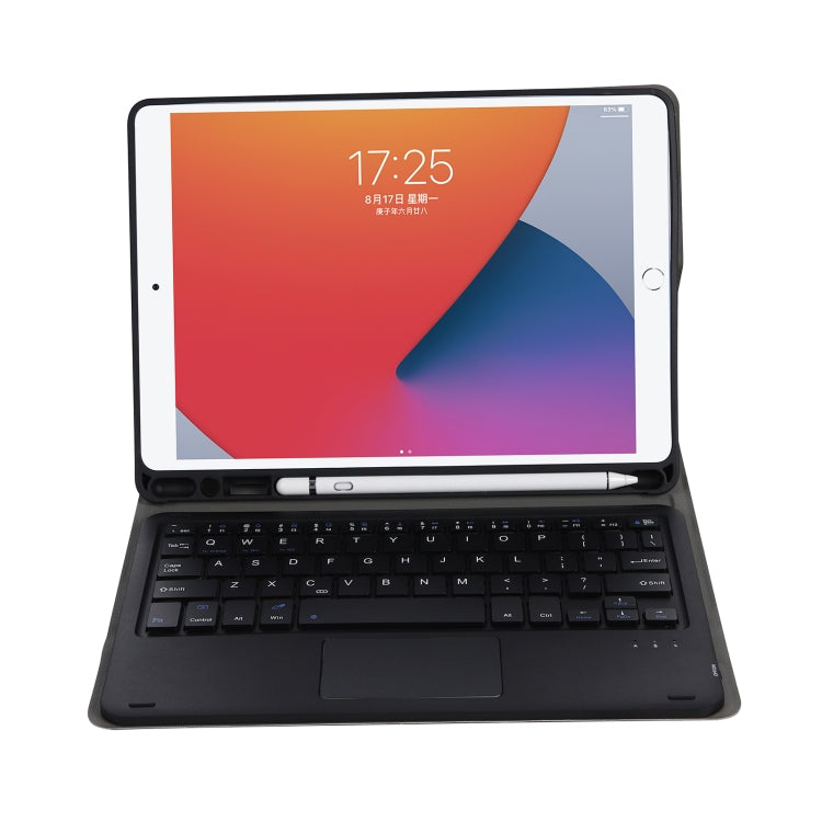 A07B-A Lambskin Texture Square Keycap Bluetooth Keyboard Leather Case with Touch Control For iPad, For iPad 9.7 2018 & 2017 / Pro 9.7 inch / Air 2, For iPad Pro 10.5 inch / 10.2 2021 & 2020 & 2019 / Air 3                                                ...