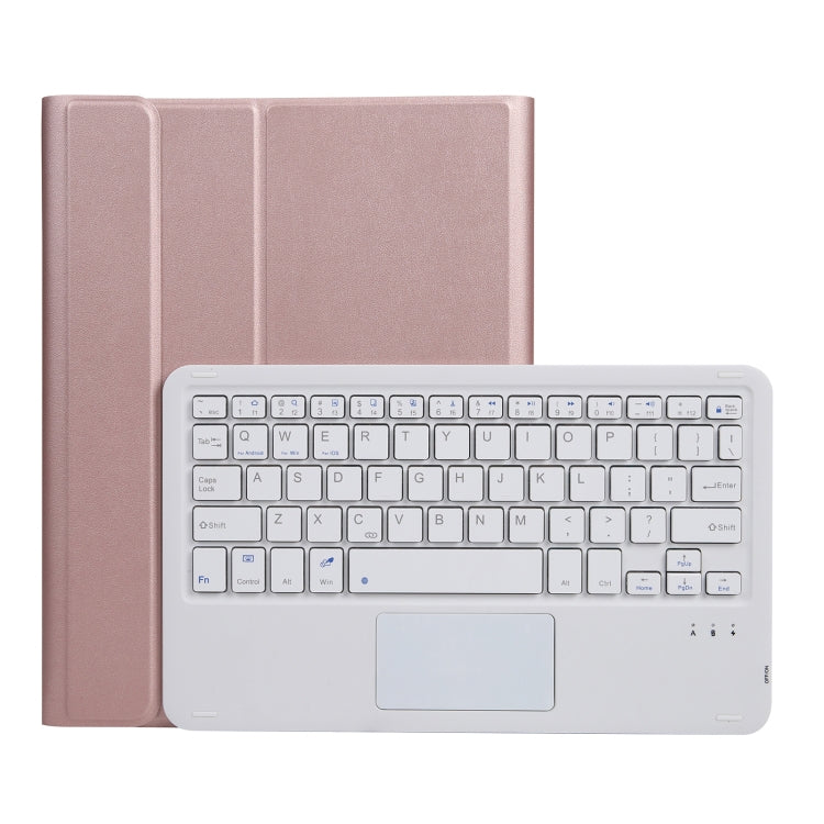 A07B-A Lambskin Texture Square Keycap Bluetooth Keyboard Leather Case with Touch Control For iPad, For iPad 9.7 2018 & 2017 / Pro 9.7 inch / Air 2, For iPad Pro 10.5 inch / 10.2 2021 & 2020 & 2019 / Air 3                                                ...