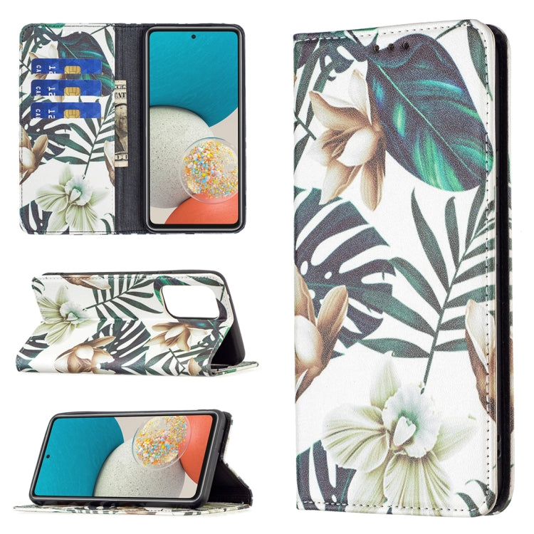 Colored Drawing Pattern Invisible Magnetic PU Leather Phone Case, For Samsung Galaxy A53 5G