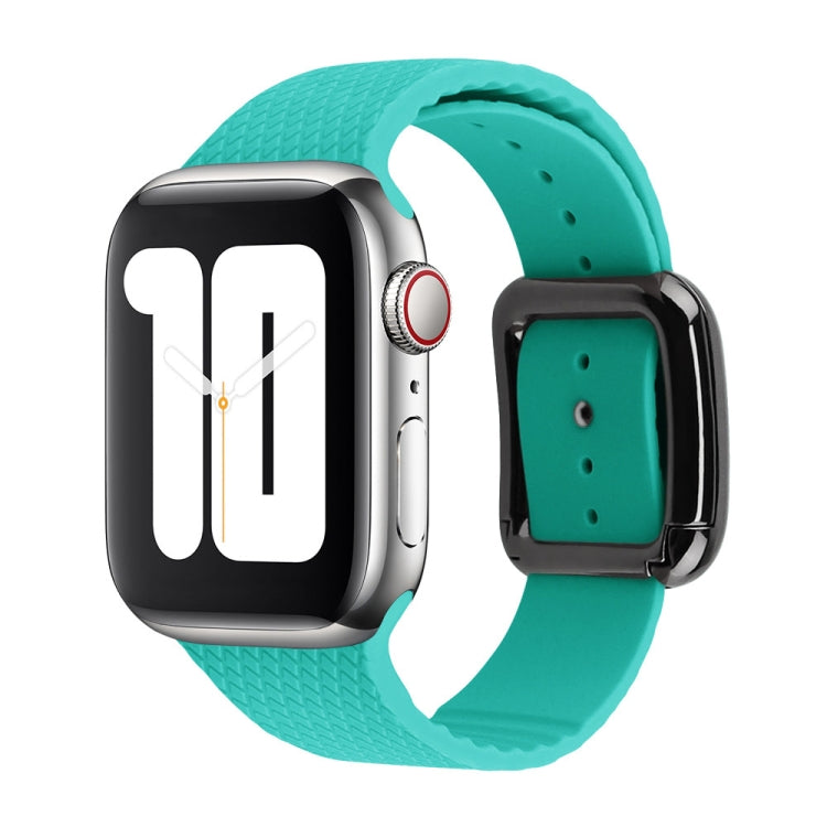 Black Buckle Silicone Watchband For Apple Watch Series, 7 41mm / 6&SE&5&4 40mm / 3&2&1 38mm