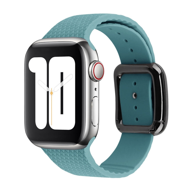 Black Buckle Silicone Watchband For Apple Watch Series, 7 41mm / 6&SE&5&4 40mm / 3&2&1 38mm
