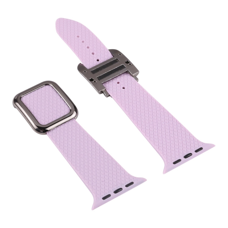 Black Buckle Silicone Watchband For Apple Watch Series, 7 41mm / 6&SE&5&4 40mm / 3&2&1 38mm