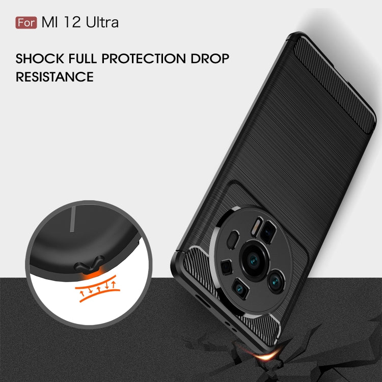Brushed Texture Carbon Fiber TPU Phone Case, For Xiaomi Mi 12 Ultra 5G