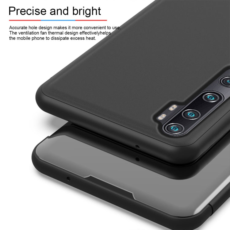 Plated Mirror Horizontal Flip Leather Case with Holder, For Xiaomi Mi Note10 / Note 10 Pro