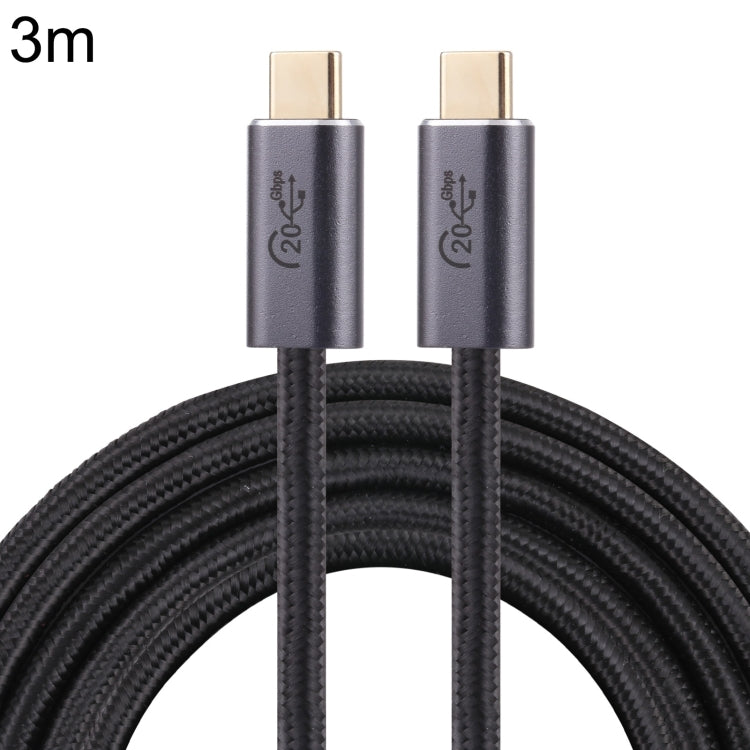 20Gbps USB 3.2 USB-C / Type-C Male to USB-C / Type-C Male Braided Data Cable, 0.5m, 1m, 1.5m, 2m, 3m