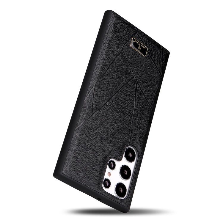Fierre Shann Leather Texture Phone Back Cover Case, For Samsung Galaxy S22 5G, For Samsung Galaxy S22+ 5G, For Samsung Galaxy S22 Ultra 5G