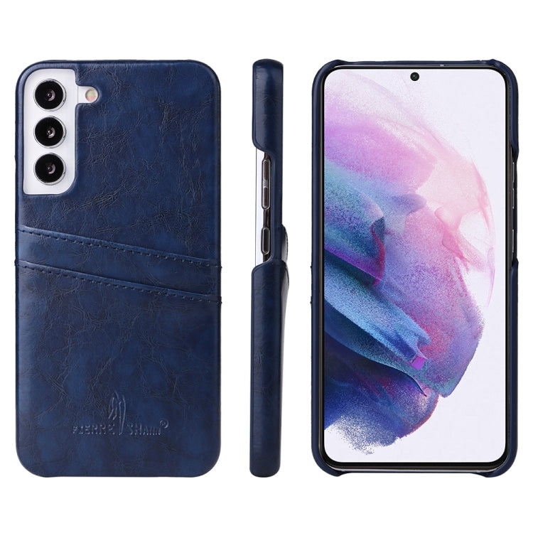 Fierre Shann Retro Oil Wax Texture PU Leather Phone Case with Card Slots, For Samsung Galaxy S22 Ultra 5G, For Samsung Galaxy S22+ 5G, For Samsung Galaxy S22 5G