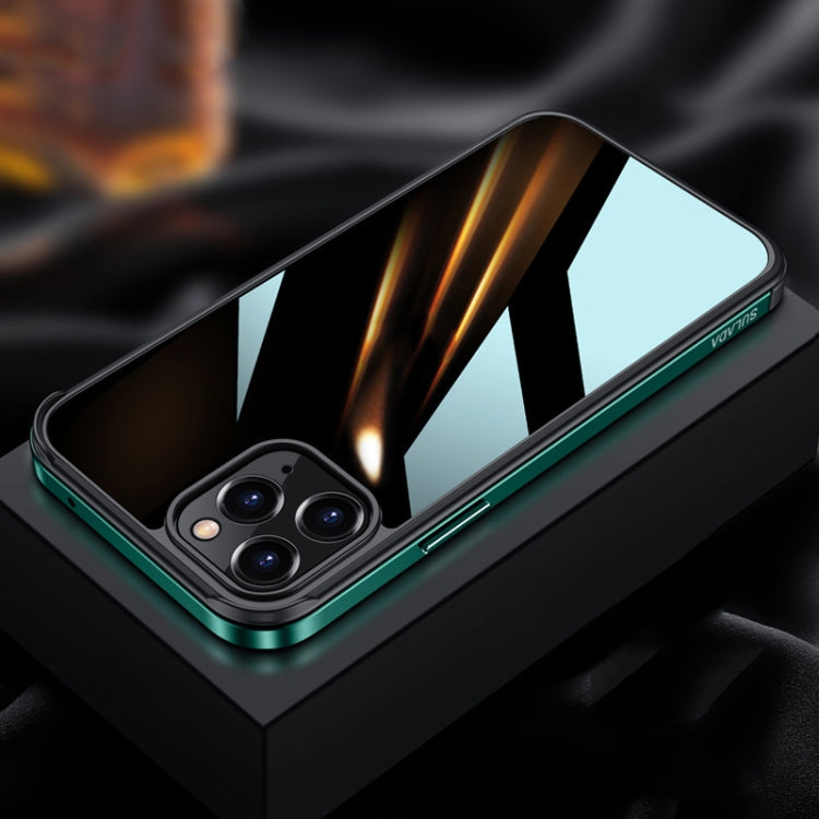 SULADA Metal Frame + Nano Glass + TPU Phone Case, For iPhone 13 mini, For iPhone 13, For iPhone 13 Pro