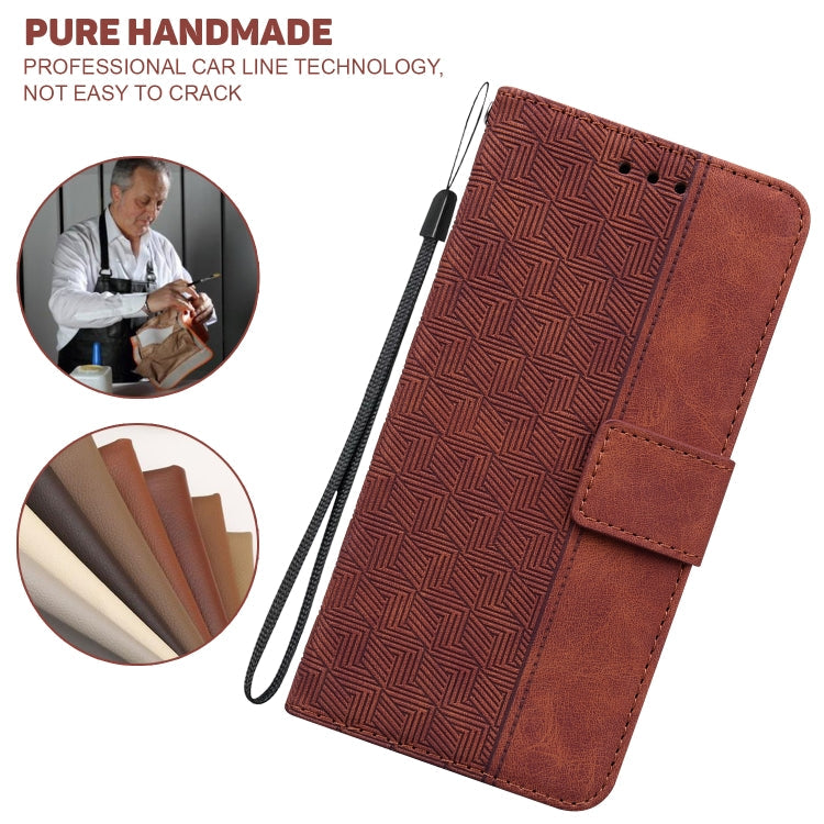 Geometric Embossed Leather Phone Case, For Samsung Galaxy M32 4G Indian / International Version