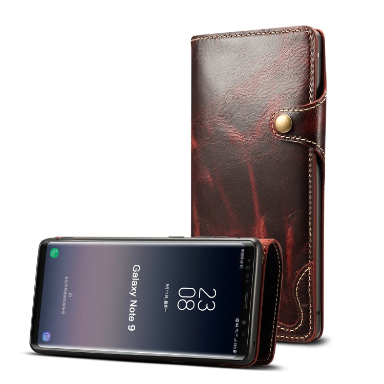Denior Oil Wax Cowhide Magnetic Button Horizontal Flip Leather Case with Card Slots & Wallet, For Galaxy Note9, For Huawei Mate 20, For Huawei Mate 20 Pro, For Galaxy S10, For Galaxy S10e, For Galaxy S10 Plus